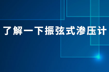 了解一下振弦式滲壓計