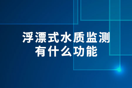 浮漂式水質(zhì)監(jiān)測(cè)有什么功能
